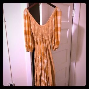 Free People Mustard Yellow East Coast Dress NWT